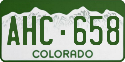 CO license plate AHC658