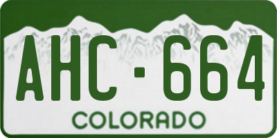 CO license plate AHC664