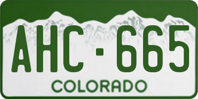 CO license plate AHC665