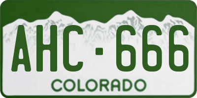 CO license plate AHC666