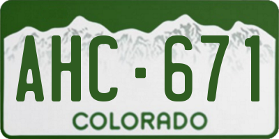 CO license plate AHC671