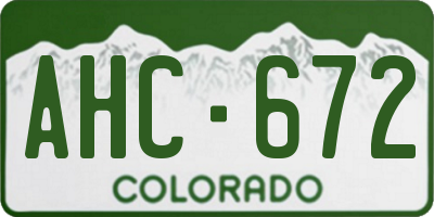 CO license plate AHC672