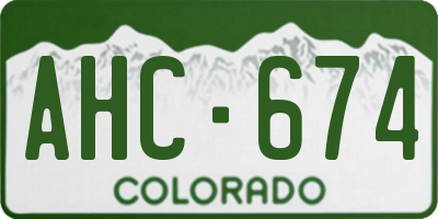 CO license plate AHC674