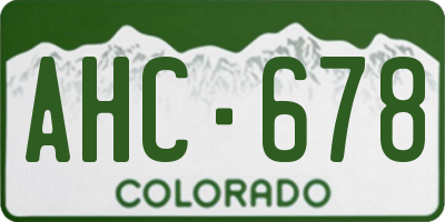 CO license plate AHC678
