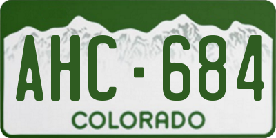 CO license plate AHC684