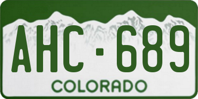 CO license plate AHC689