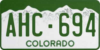 CO license plate AHC694