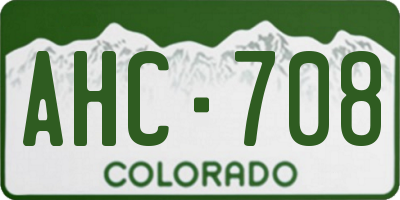 CO license plate AHC708