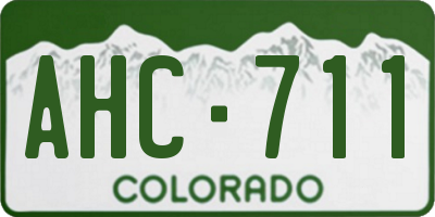 CO license plate AHC711