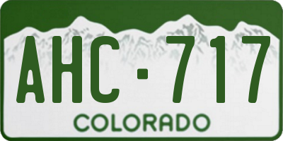 CO license plate AHC717