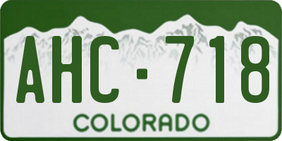 CO license plate AHC718