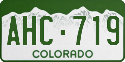 CO license plate AHC719