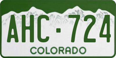 CO license plate AHC724