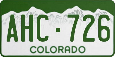 CO license plate AHC726