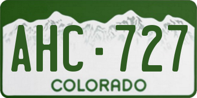 CO license plate AHC727
