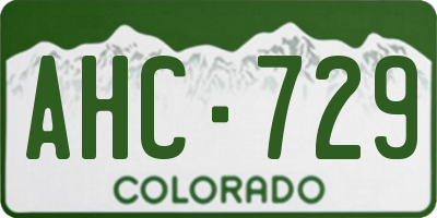 CO license plate AHC729