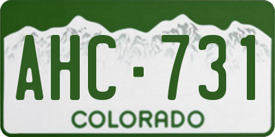 CO license plate AHC731