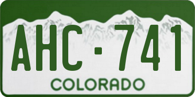 CO license plate AHC741