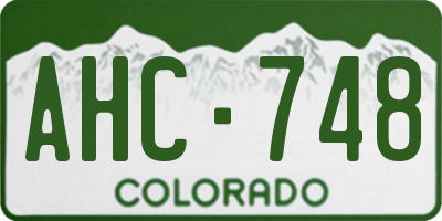 CO license plate AHC748
