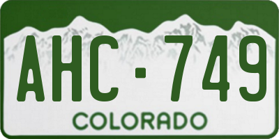 CO license plate AHC749