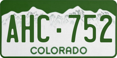 CO license plate AHC752