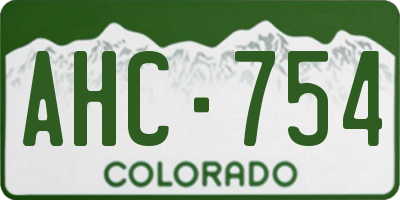CO license plate AHC754