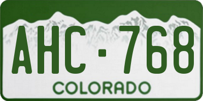 CO license plate AHC768