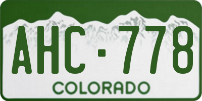 CO license plate AHC778
