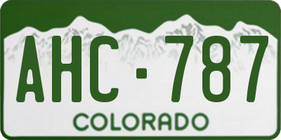 CO license plate AHC787