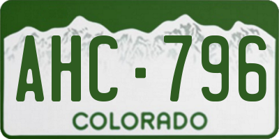 CO license plate AHC796