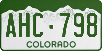 CO license plate AHC798