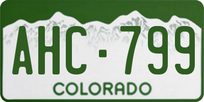 CO license plate AHC799