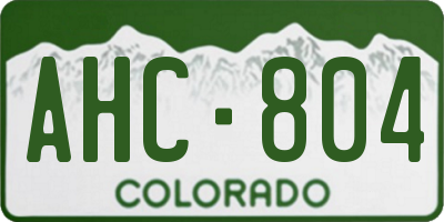 CO license plate AHC804