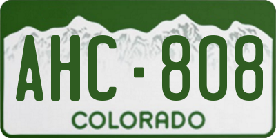 CO license plate AHC808