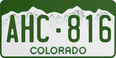 CO license plate AHC816