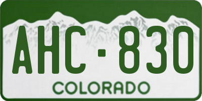 CO license plate AHC830