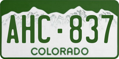 CO license plate AHC837