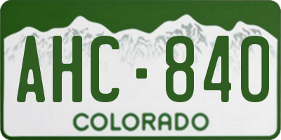 CO license plate AHC840