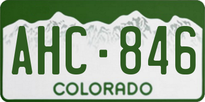 CO license plate AHC846