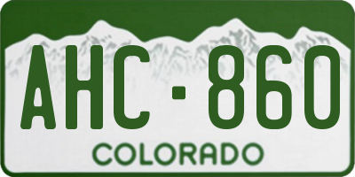 CO license plate AHC860