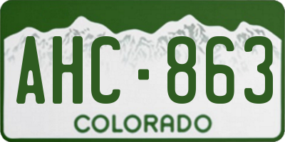 CO license plate AHC863