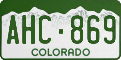 CO license plate AHC869