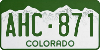 CO license plate AHC871