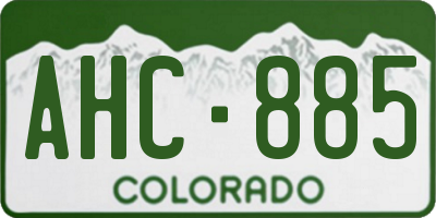 CO license plate AHC885