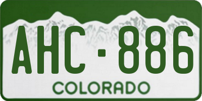 CO license plate AHC886