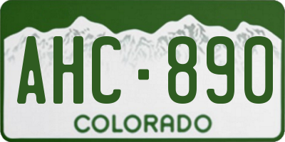 CO license plate AHC890