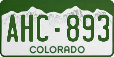 CO license plate AHC893