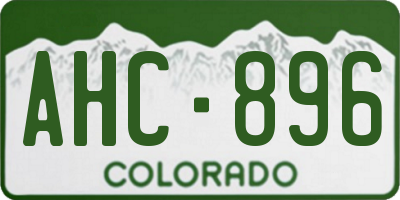 CO license plate AHC896