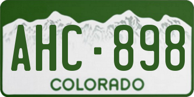 CO license plate AHC898