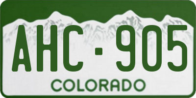 CO license plate AHC905